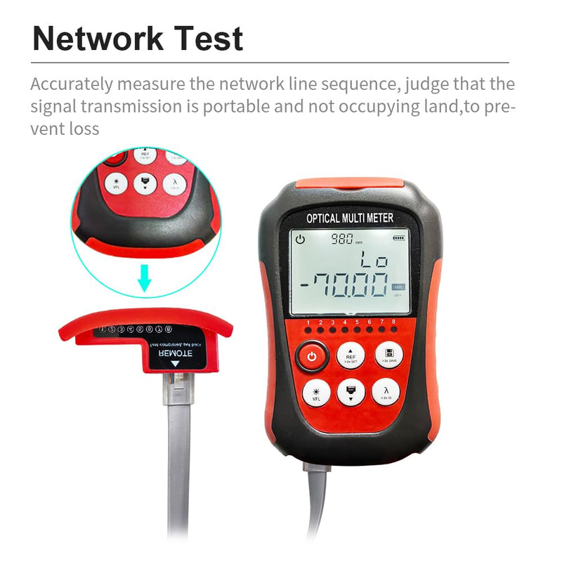 [Australia - AusPower] - Fiber Optic Cable Tester Portable Optical Fiber Power Meter FC/SC/ST Universal Interface Built-in 2Mw Visual Fault Locator Li-ion Battery USB Charge (OPM&VFL-Li) OPM&VFL-Li 