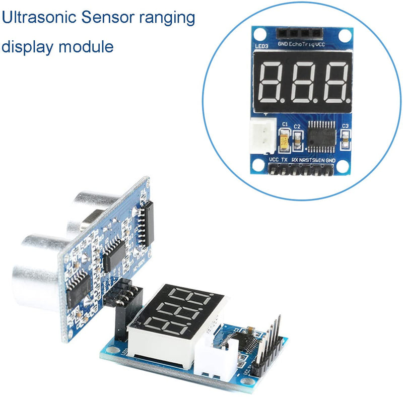[Australia - AusPower] - 2 pcs HC-SR04P/SR04 Ultrasonic Sensor ranging Display Module 5V Test Board Display Range Finder LED Display Module with Dupont Cable for Arduino Robot 