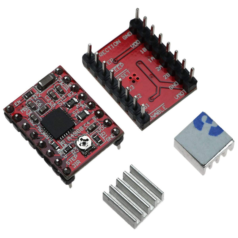 E-outstanding 2PCS A4988 StepStick Stepper Motor Driver Module with Heat Sink for Reprap 3D Printer CNC Machine Robotics