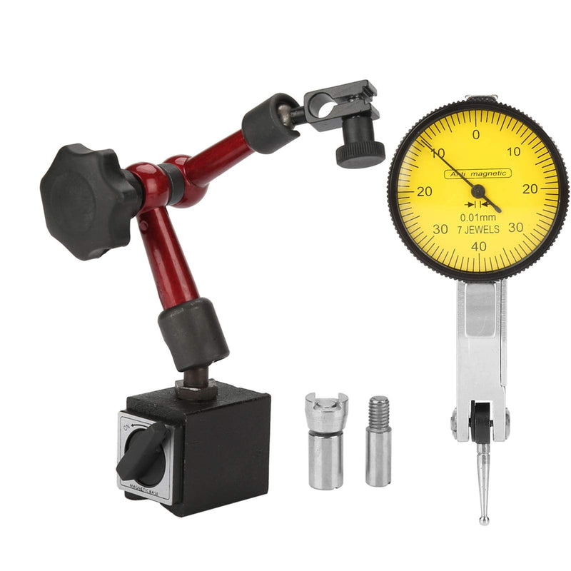 [Australia - AusPower] - Heayzoki Dial Indicator with Magnetic Stand Base Holder, Lever Dial Gauge Test Indicator with Gauge Flexible Strong Magnetic Stand Base Holder 