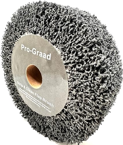 Pro-Graad black 6 x 2 inch 40 grit Strip & Clean non-woven flap brush wheel for bench and pedestal grinders