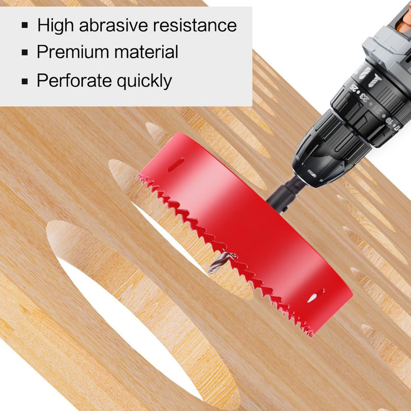 [Australia - AusPower] - EMSTAR 4 Inch M42 HSS Bi-Metal Hole Cutter, Triangular Shank Hole Saw Drill Bit with Spring, for Wood, Plywood, Plastic, Gypsum Board, Thin Metal Sheets 