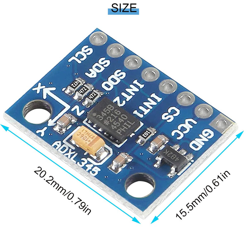 [Australia - AusPower] - Youmile 2pcs GY-291 ADXL345 IIC/SPI Digital 3-Axis Digital Acceleration Tilt Module with Pinheader DuPont Cable for Arduino 
