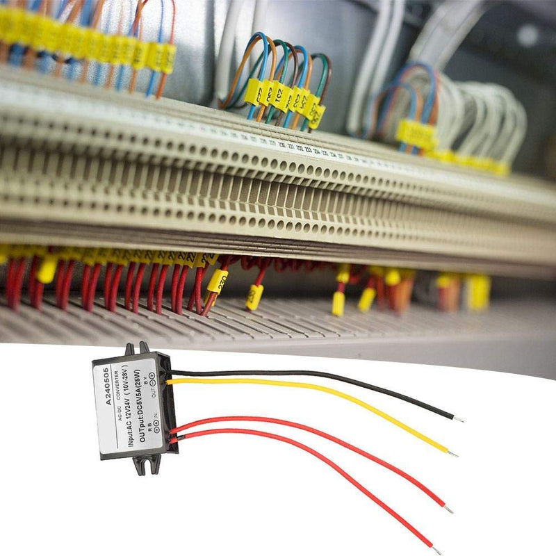 SEAFRONT AC DC Voltage Converter, Rectifier AC 12V/24V to DC 5V Step-Down Converter (5A)