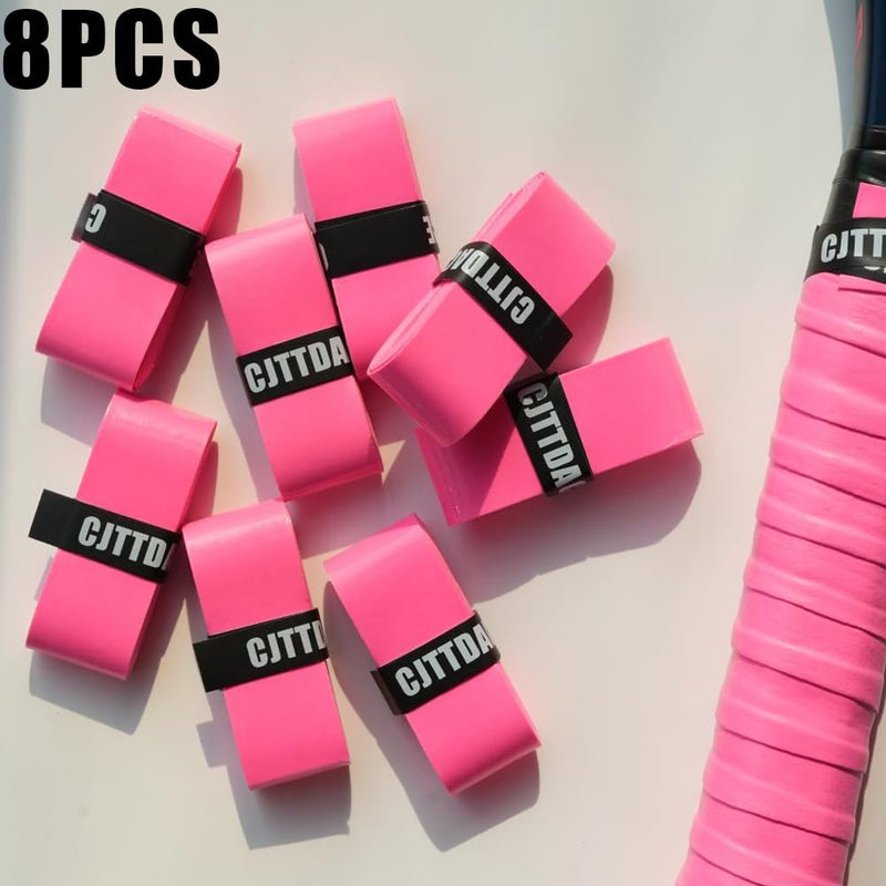 Tennis Racket Grip Tape,8PCS Non-Slip Tennis Overgrip, Absorbs Sweat Tennis Grip, Racket Handle Wrap for Badminton,Fishing, Bicycle Pink