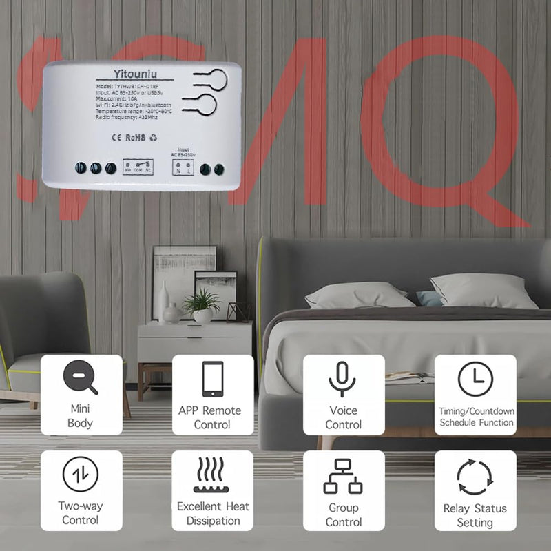 [Australia - AusPower] - Tuya WiFi Intelligent Temperature Sensor | 85-250V Dry Contact Relay | Monitoring Intelligent Module | Device Sharing | Compatible with Alexa Google 