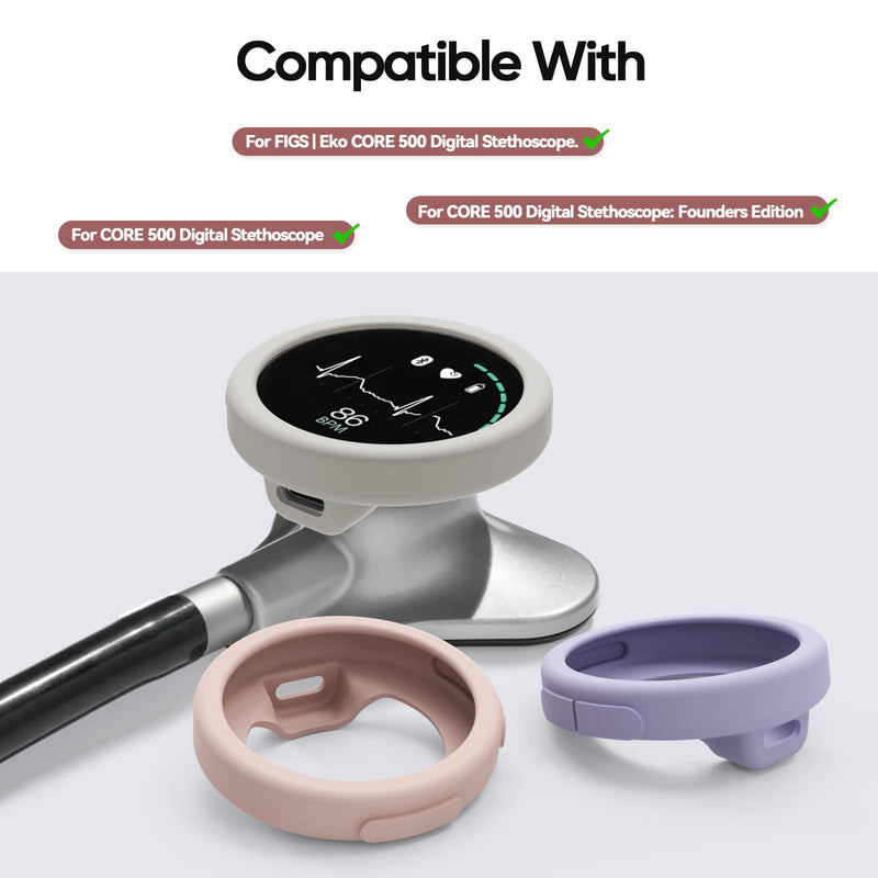 [Australia - AusPower] - AWINNER Stethoscope Cover Compatible with EKO CORE 500 Digital, 3 Pack (Silt+Starlight+Purple) Silt+Starlight+Purple 