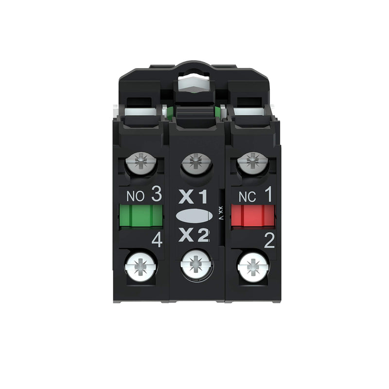 Schneider Electric XB5AW31B5 Illuminated Pushbutton, Electrical Switches, 24V, 50 Hz/60 Hz, White | 22 mm, universal LED, smooth dome, 1S + 1Ö, 24 V ACDC, plastic, white