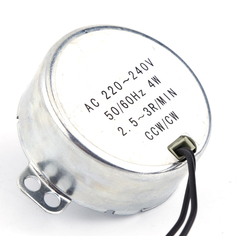Synchronous Motor, 50/60Hz Frequency 220-240V AC Synchronous Motor Gear Motor 4W Gear Motor CW/CCW, Pyramid Motor Quiet for Microwave Oven Turntable (2.5-3RPM) 2.5-3 rpm