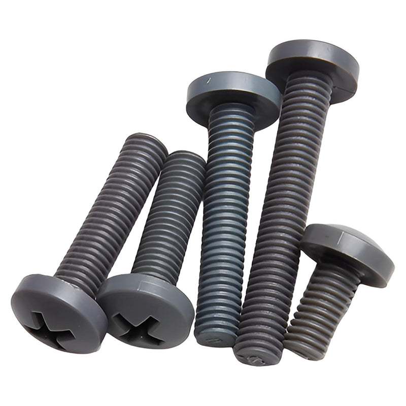 [Australia - AusPower] - PVC Metric Phillips Pan Head Screws with Nuts and Washers Set M3 M4 M5 Assortment Hardware Kit Total 470PCS Grey M3-M5 