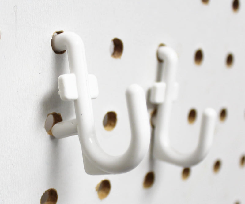 [Australia - AusPower] - JSP Manufacturing Peg Board Non-Locking Plastic J Hook Style Hooks | Garage Tool Storage Craft Hooks Pegboard Asscessories (50, White) 50 