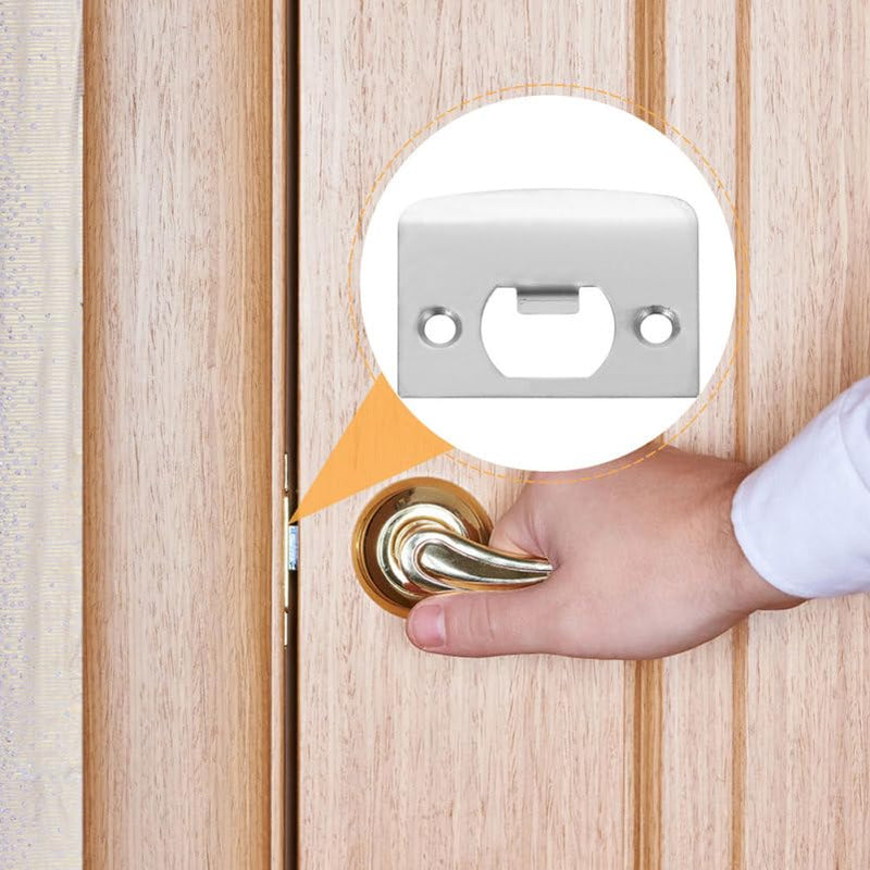 [Australia - AusPower] - DOITOOL 10PCS Door Strike Plate, Full Lip Round Corner Deadbolt Strike Plate, Sliver Stainless Steel Deadbolt Covers Door Reinforcement Kit 