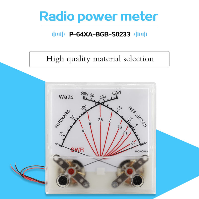 [Australia - AusPower] - 300 W Power Meter, Double Needle SWR Standing Wave Meter, Radio Power Meter, Watt Meter, Current Meter, Standing Wave Meter, Transmitter for DIY Wireless Performance Test Used (P-64XA-BGB-S0233) 