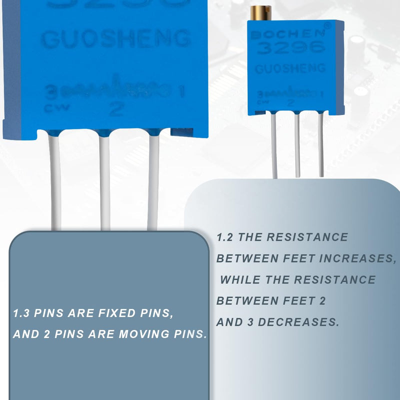 [Australia - AusPower] - Innfeeltech 20pcs 100 Ohm Multiturn Trimmer Potentiometer Blue Adjustable Variable Resistance 