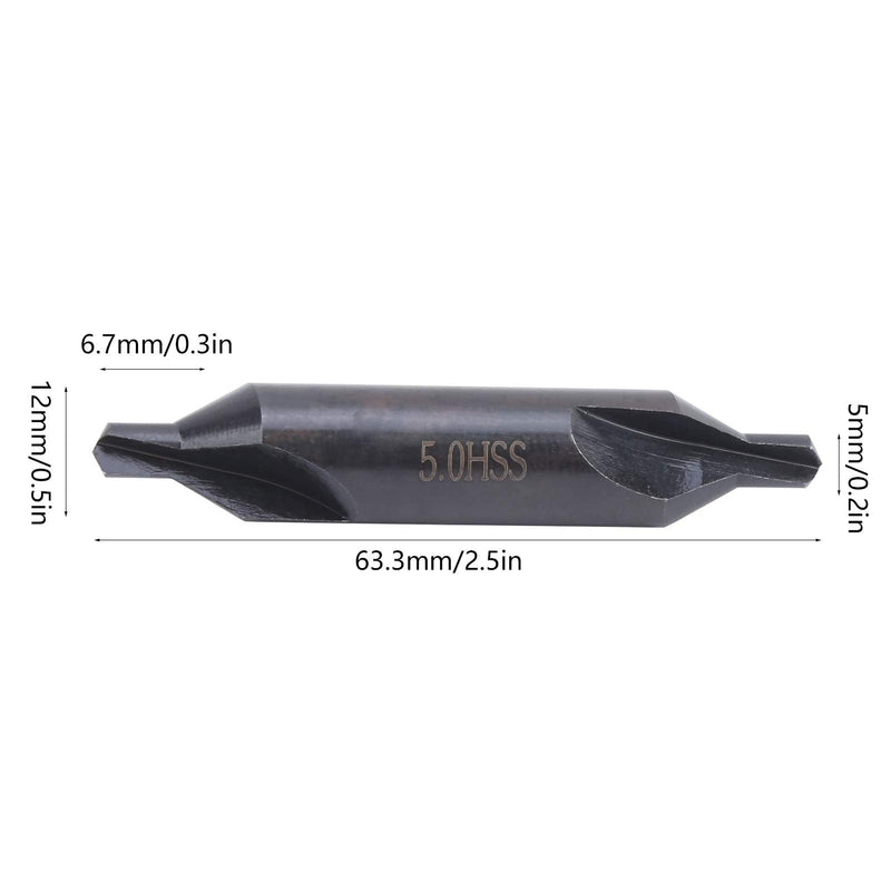 [Australia - AusPower] - 5 x 5 mm High-Speed Steel Centre Drill, Drilling Tool, Centring Drill, Special Machining Centre, All-Ground Spiral Positioning Centre Drill, Centre Drill 