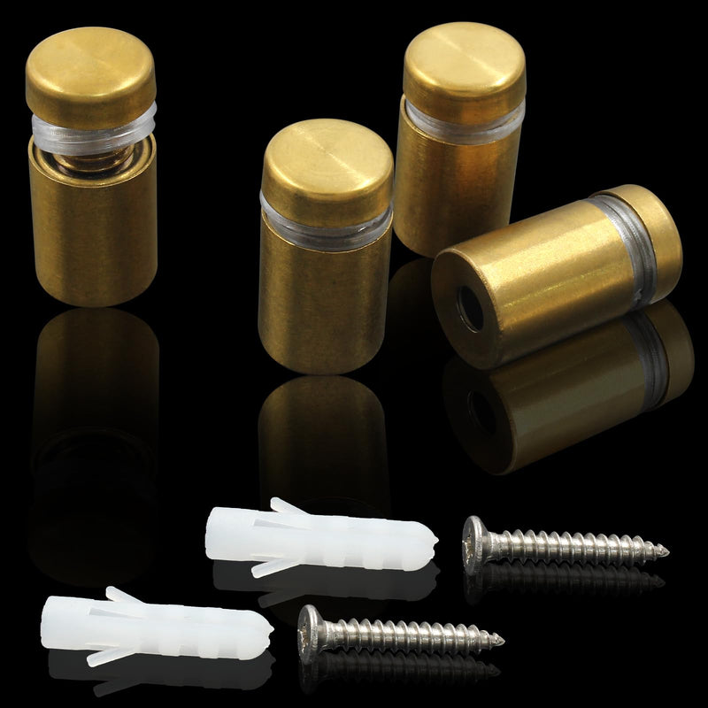 [Australia - AusPower] - 1/2" x 3/4" Sign Standoff Screws 12 Pcs Wall Standoff Mounts, Acrylic Standoff Screws Glass Standoff Acrylic Wall Mount Hardware Kit for Glass Acrylic Signs Boards, Gold 1/2" x 3/4",12 Pcs 