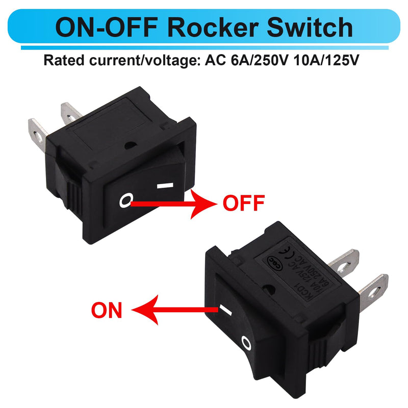 [Australia - AusPower] - TWTADE 8Pcs 12V Rocker Switch On/Off 2 Pin 2 Position SPST Car Auto Boat Rocker Toggle Switch AC 6A/250V 10A/125V KCD1-1-101 