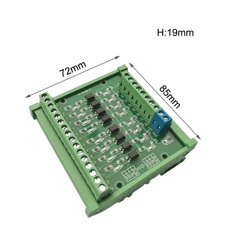 DONGKER Optocoupler Isolated Module,DC 24V to 5V 8-Channel Optocoupler Relay Module PLC-PNP Signal Converter