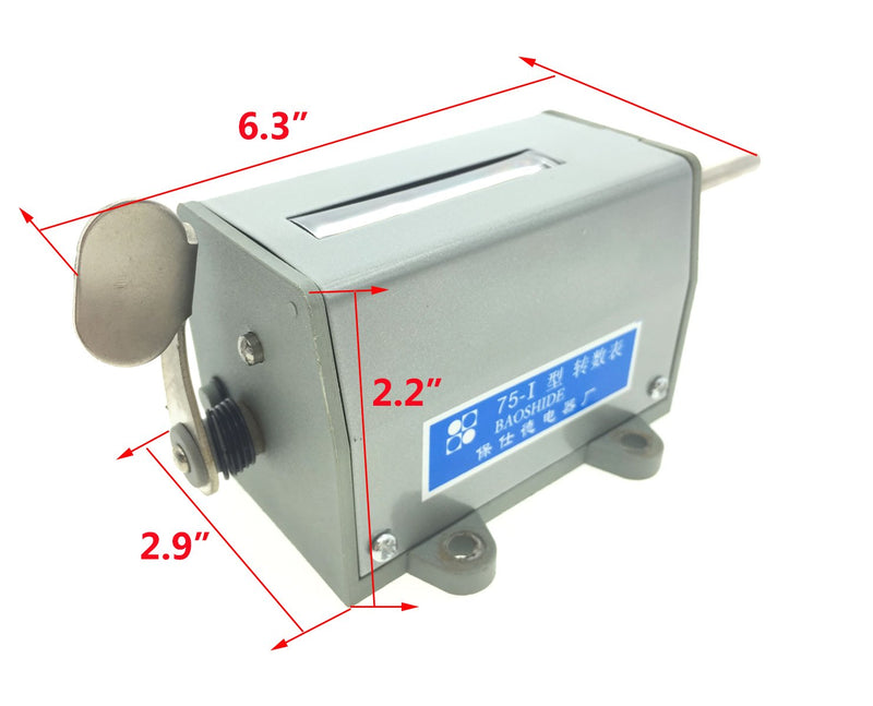 [Australia - AusPower] - YXQ 5 Digits Mechanical Resettable Rotary Type Clockwise Increase Stroke Counter 75-I 0-99999 
