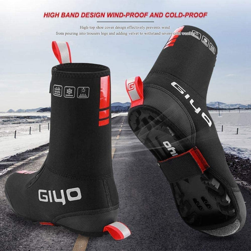 GIYO Cycling Shoes Covers, S-XXXL Neoprene Waterproof and WinterProof Bike Cycling Overshoes for Men Women Road Mountain Bike Booties… Large Black