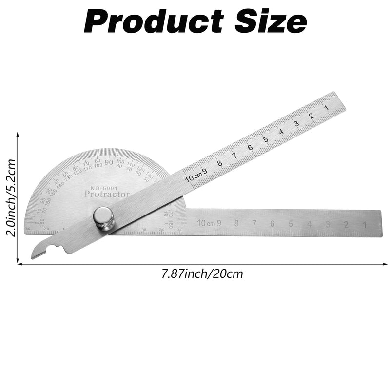 [Australia - AusPower] - YUXIANLB Professional Protractor Stainless Steel Precision Angle Finder 360° Adjustable with Scale Protractor Ruler for Carpenters Wood Crafts Construction DIY High Quality Measuring Tool 