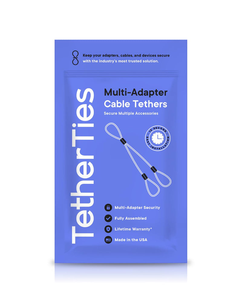 [Australia - AusPower] - Multi-Adapter Cable Tethers Kit - Nylon Coated Stainless Steel Wire Tether Cable - Easy Installation - Secure Remote Control Tethers, Adapters, Dongles & More - Free Crimping Tool Black 5 Pack Multi-Adapter TetherTies 
