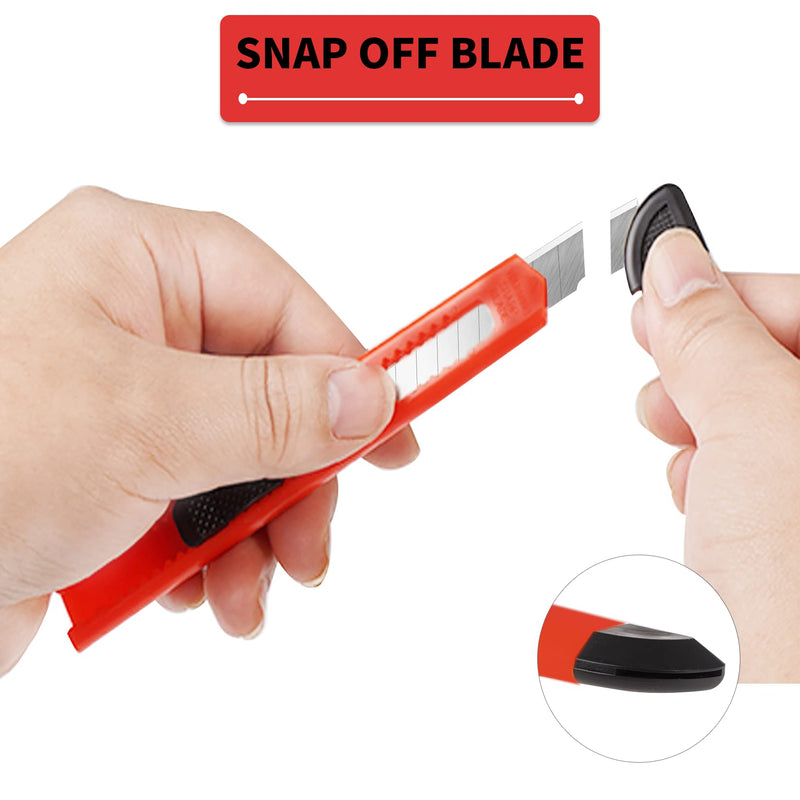 [Australia - AusPower] - 8 Pack Utility Knife Box Cutters (9mm Wide Blade Cutter 4 Colors) Box Cutter Retractable, Compact Utility Knives, Extended Use for Office, Craft, Razor Knife, Paper Knife, Disposable Box Opener 8 Pack 