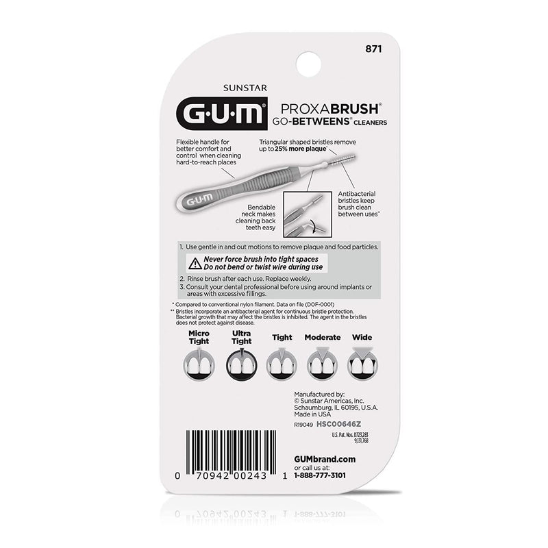 [Australia - AusPower] - GUM Proxabrush Go-Betweens Cleaners, Ultra Tight 10 ea (Pack of 2) 