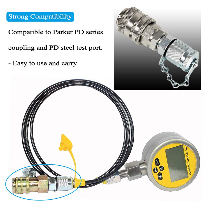 [Australia - AusPower] - Hydraulic Pressure Test Coupling Kit Fits for Parker PD Series Coupler, Caterpillar Case John Deere Excavator Construction Machinery 