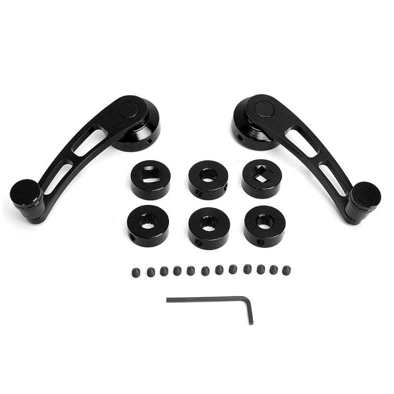[Australia - AusPower] - Tbest Car Window Crank,2pcs Alloy Window Handle Riser Winder Crank Fit for Classic Car(Black) Black 