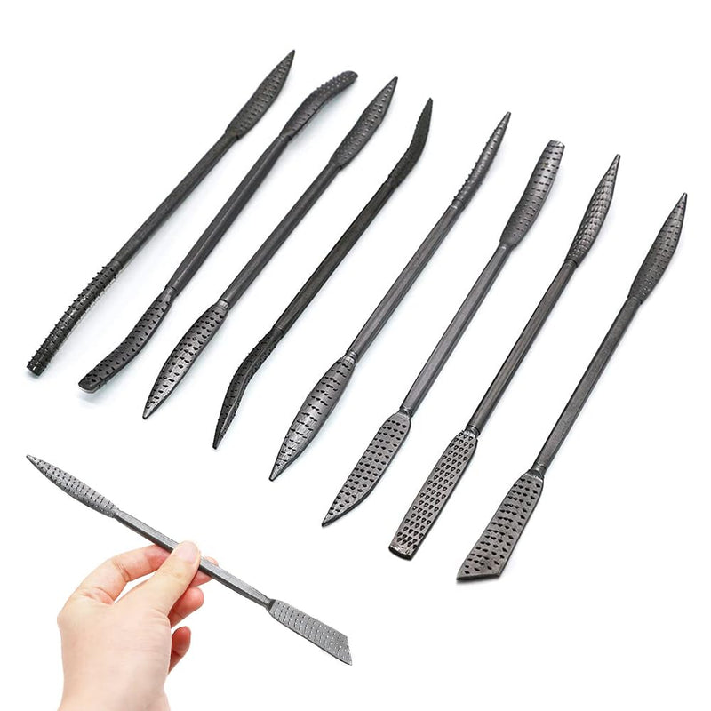 [Australia - AusPower] - CLAHJQX 8pcs Wood Files and Rasps, Wood Carving Kit, Double Ended Riffler Rasp Set, Special Shaped File Set for Woodworking 
