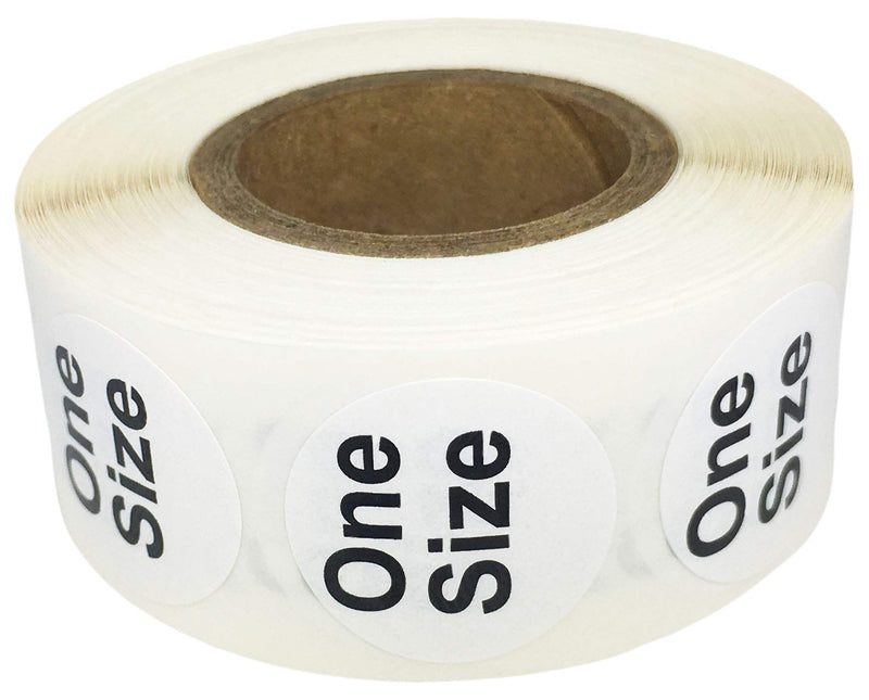 White Circle One Size Clothing Size Stickers for Retail Apparel 0.75 Inch 500 Total Adhesive Labels (Pack of 2) 3/4" Circle (Pack of 2)