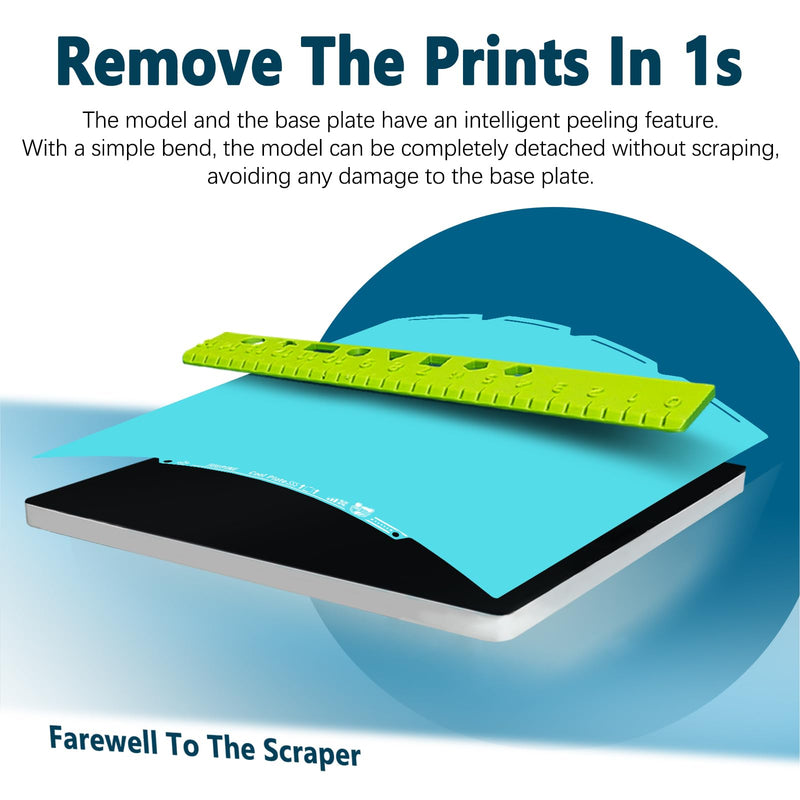 OMG Cool Plate for Snapmaker U1 Texture PEI Glacier Plate 270x270mm Double-Sided Printing Platform, Flexible and Detachable Heatingbed Made of Spring Steel for Snapmaker U1 3D Printer Parts OMG for Snapmaker U1 Build Plate