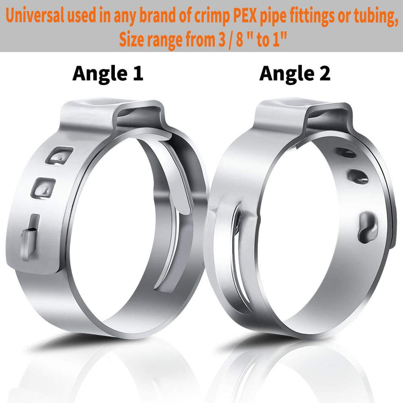 [Australia - AusPower] - 100PCS 3/4 Inch PEX Cinch Clamps Rings, 304 Stainless Steel PEX Fitting Clamps Pinch Clamps Ring Pex Crimp Rings for PEX Tubing Pipe Fitting Connections (Silver -3/4inch(100PCS)) Silver -3/4inch(100PCS) 