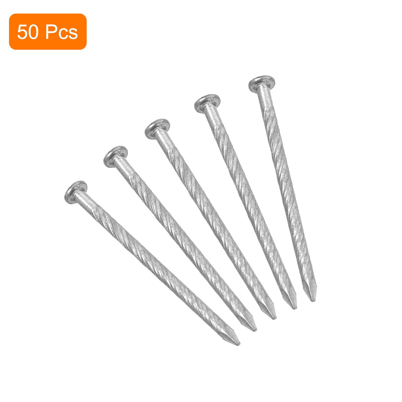 [Australia - AusPower] - uxcell 50Pcs Fence Deck Nails, 1 9/16 Inch 304 Stainless Steel Spiral Deck Nail Spiral Shank Spikes for House Floor Repairing Wall Woodworking, Silver 