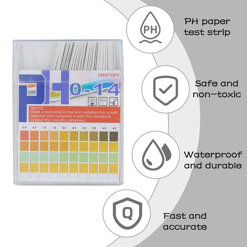 [Australia - AusPower] - 1 Box of 100 Acid Base Test Paper (PH Value Test Strips 0-14) Premium Product Large Test Range PH Test Strips Water Test Tests Your Water for Nitrate & Nitrite PH & Alkalinity 