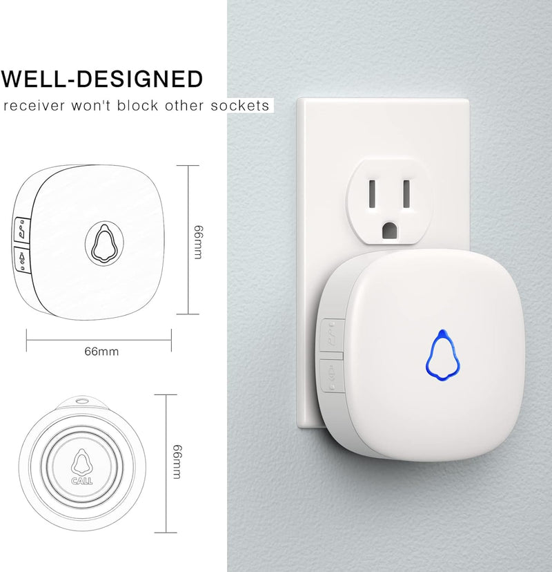 [Australia - AusPower] - Wireless Caregiver Pager, Medical Alert Systems with 3 Call Buttons and 2 Receivers for Seniors/Elderly at Home, Emergency Panic SOS Call Bell, Nurse Calling & Patient Assistance Alert 