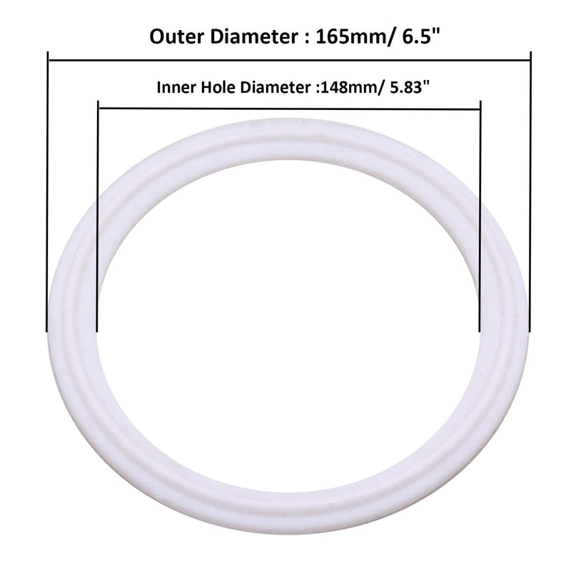 DERNORD PTFE (Teflon) Tri-Clamp Gasket O-Ring - 3 Inch Style Fits OD 91MM Sanitary Pipe Weld Ferrule (Pack of 5) Pack of 5