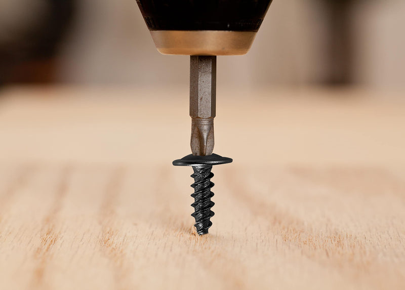 [Australia - AusPower] - (250 pcs)#8×1" Black Truss Head Wood Screws Quick Metal Self Tapping Zinc Oxide #8×1" 