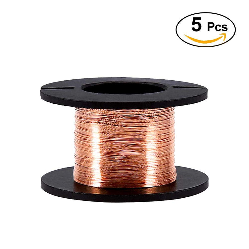 AWG 0.1mm Magnet Wire - Enameled Copper Wire - Enameled Magnet Winding Wire,Wire Length 15m Soldering Wire