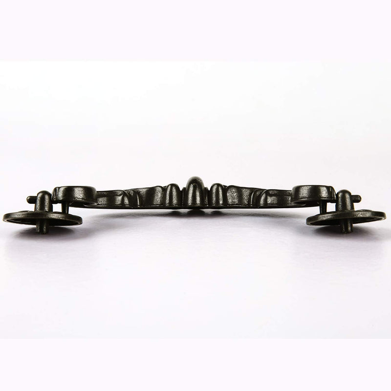 4-Pack 6" Hole Center Large Drop-Down Bail Dresser Pull Handle Bail Drawer Pull Swing Drawer Pulls Rustic Vintage Style Antique Black Bronze Kitchen Cabinet Hardware 7.3" Total Length (4) 4