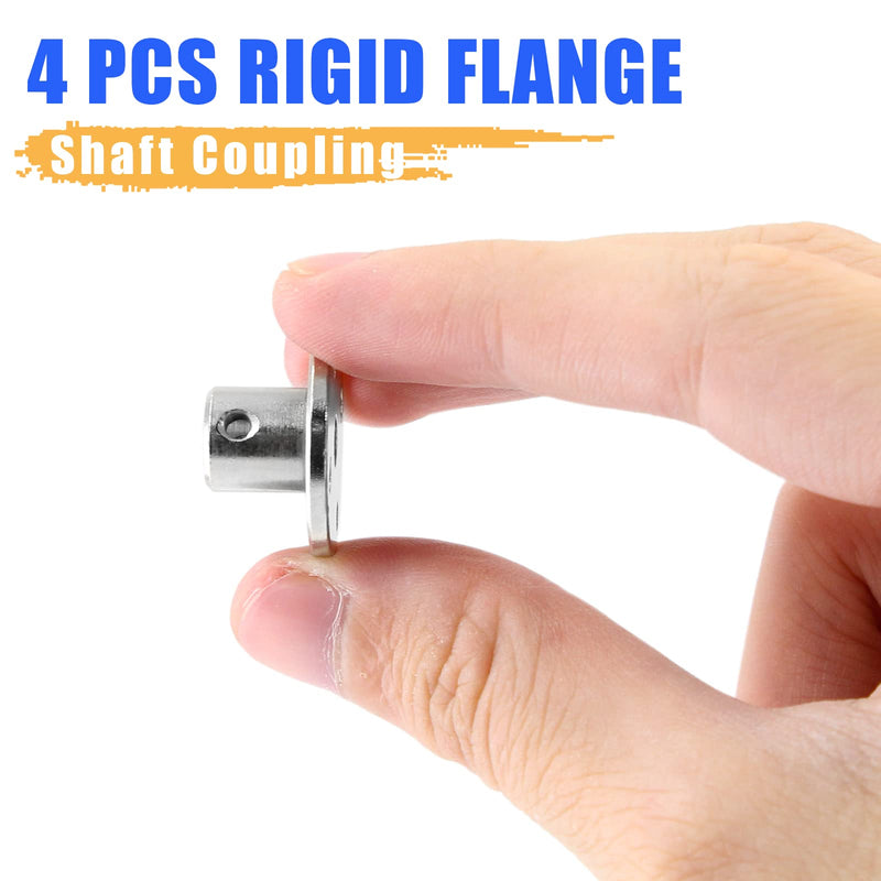 [Australia - AusPower] - 4 Pcs Rigid Flange Shaft Coupling, 5mm High Hardness Metal Guide Coupler, Bearing Fittings Motor Connector with Some M3 Fastening Screw 1 Pcs Hex Wrench for DIY Handmade Model 4 