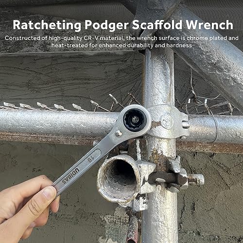 Udibas silver 19×22mm professional 12-point double-ended ratcheting podger scaffold spud wrench
