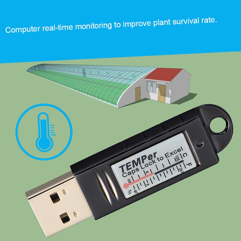 [Australia - AusPower] - Docooler PCsensor USB Thermometer Temperature Sensor Data Logger Recorder for PC Laptop Silver 