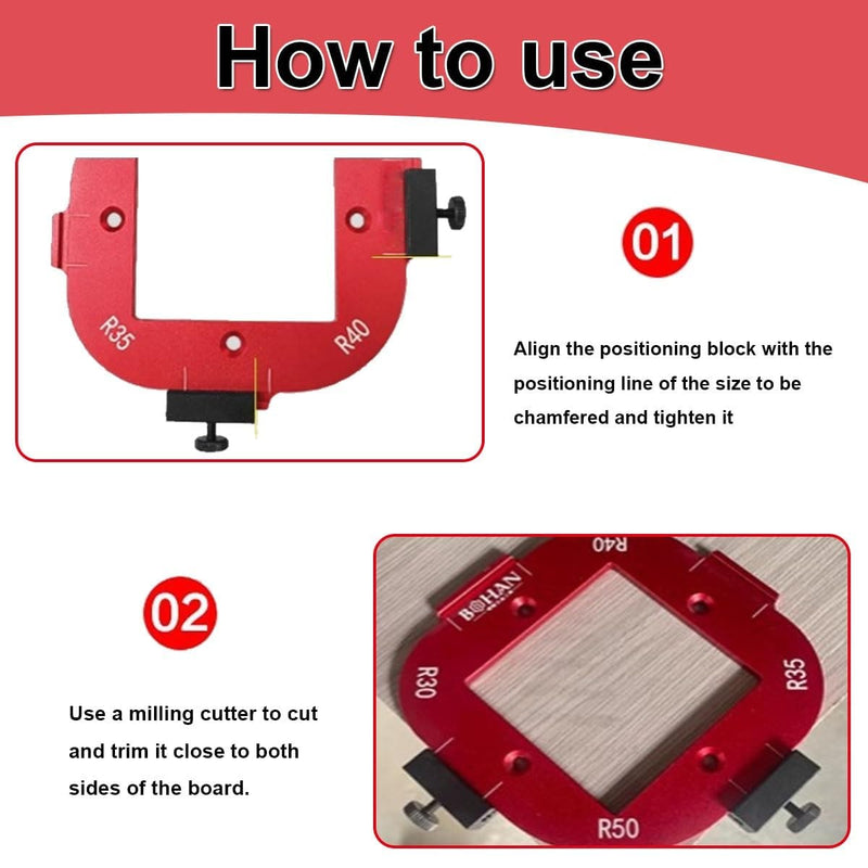 [Australia - AusPower] - 2 Pieces Router Jig Radius Template, Milling Templates for Router for Woodworking R10 R15 R20 R25 R30 R35 R40 R50 Radius Routing Templates - Precise Woodworking for Professionals 