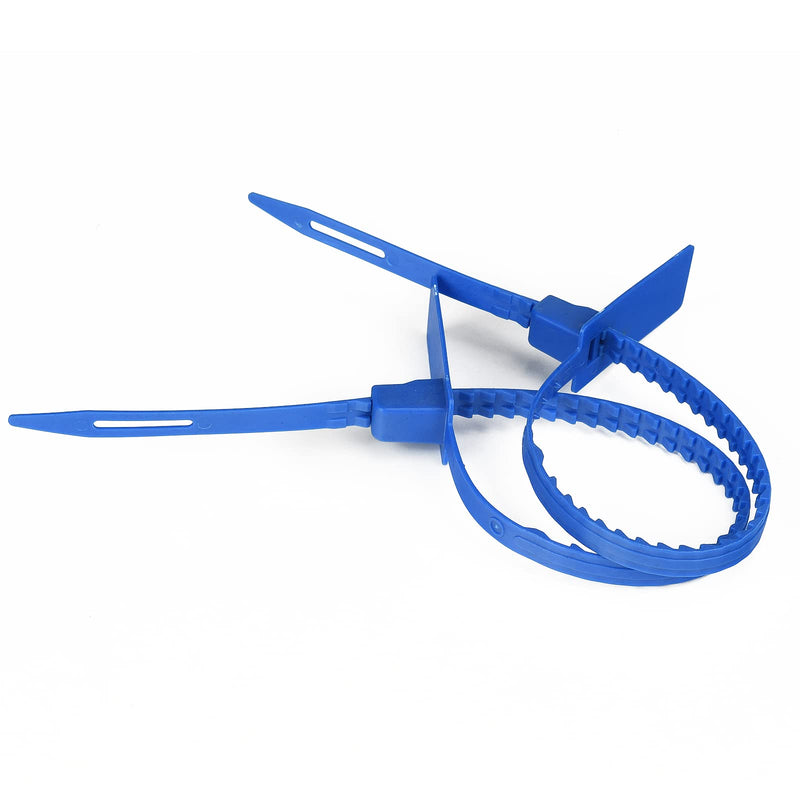 Heavy Duty Plastic Security Seal - Self Locking, Tamper Evident, Truck Trailer Seals (337 mm, Blue, 100 PCS)
