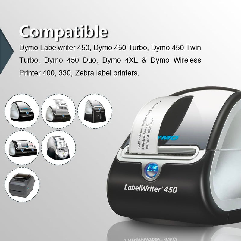 BETCKEY - Compatible DYMO 30373 (7/8" x 15/16") Price tag Rat Tail Style Thermal Film Labels, Compatible with Rollo, DYMO Labelwriter 450, 4XL & Zebra Desktop Printers[6 Rolls] 06-rolls