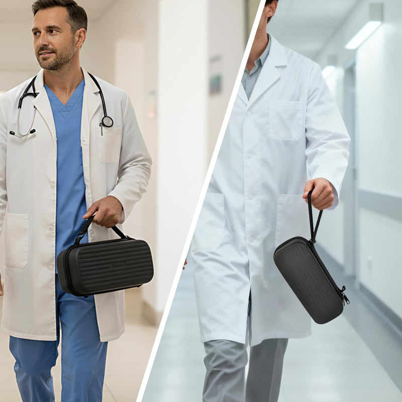 [Australia - AusPower] - Stethoscope Case Compatible with 3M Littmann Classic III/for MDF Instruments/for Paramed/for FriCARE Monitoring Stethoscope, Extra Room for Doctor & Nurse Accessories-Black Black 