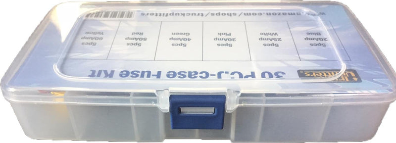 [Australia - AusPower] - Truck Upfitters 30pcs Automotive Fuses Assortment Kit | Low Profile Auto Fuses for Pickup Trucks, Cars, SUVs | J Case Box Shaped Car Fuse Kit | 20A, 25A, 30A, 40A, 50A, 60 Amp Fuse (5 Each) 