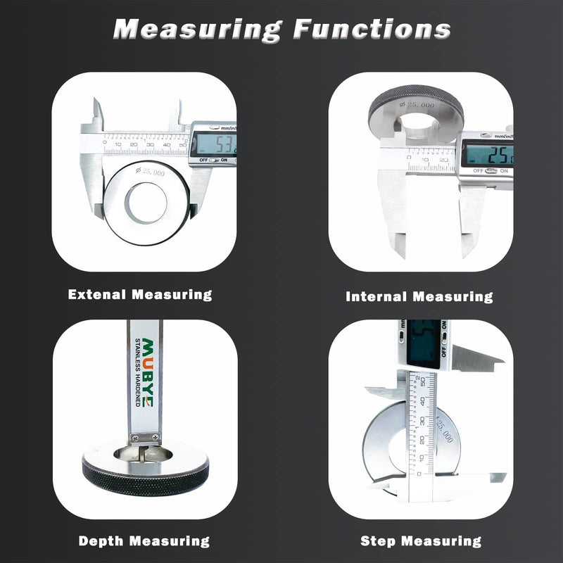 Digital Caliper Micrometer Measuring Tool, 6 Inch /150mm | Stainless Steel, Electronic Vernier Calipers, IP54 Waterproof, Accuracy Gauge Switch, Inch Metric Fraction,with LCD Screen
